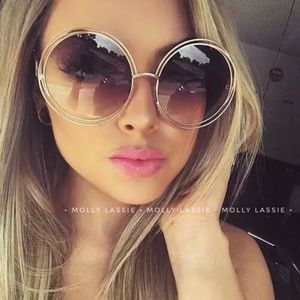 HUGE OVERSIZED CIRCLE ROUND SUNGLASSES 70s / 80s